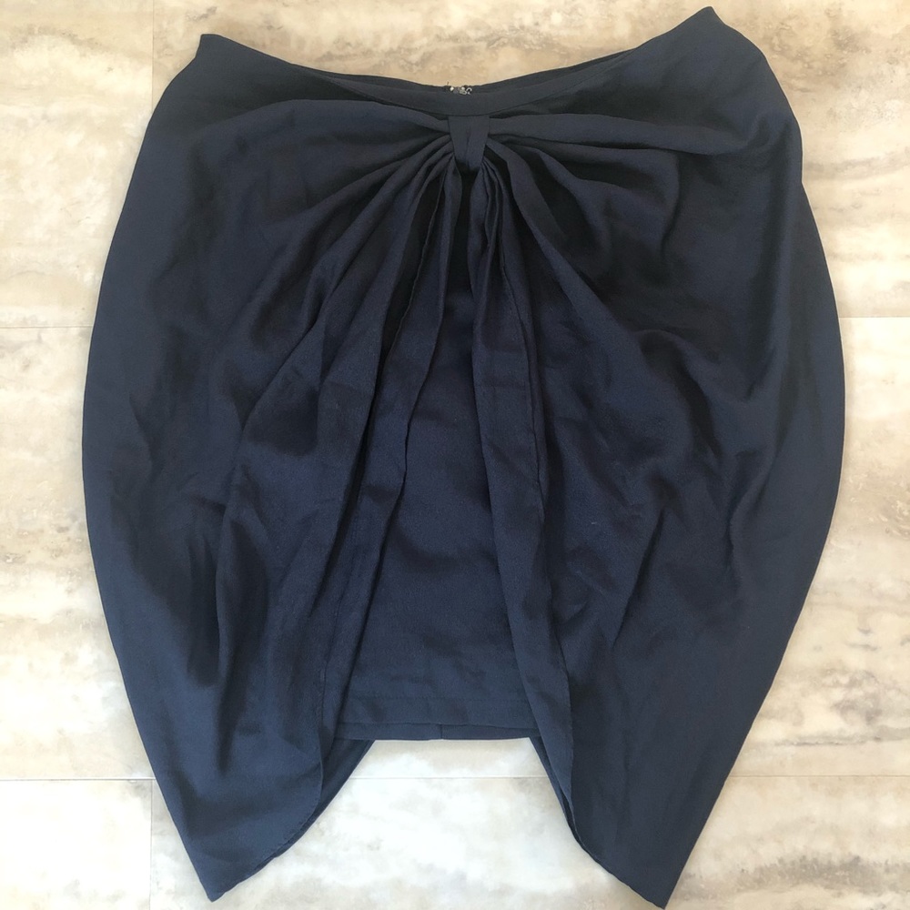 Navy drape skirt